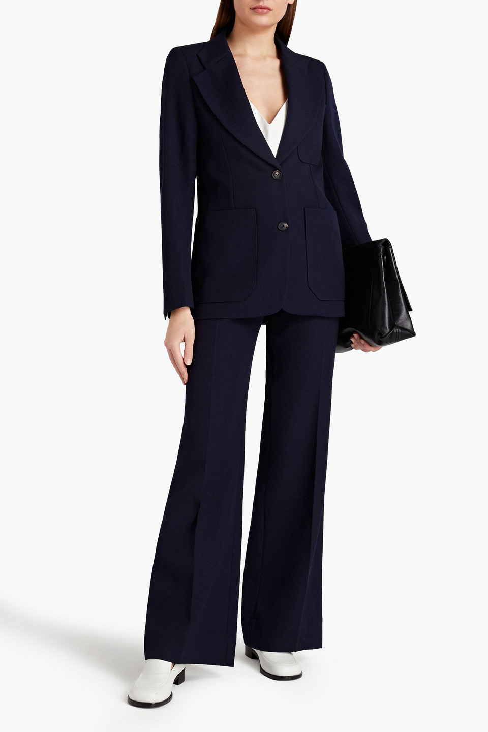 Victoria Beckham Wool-twill Blazer In Navy