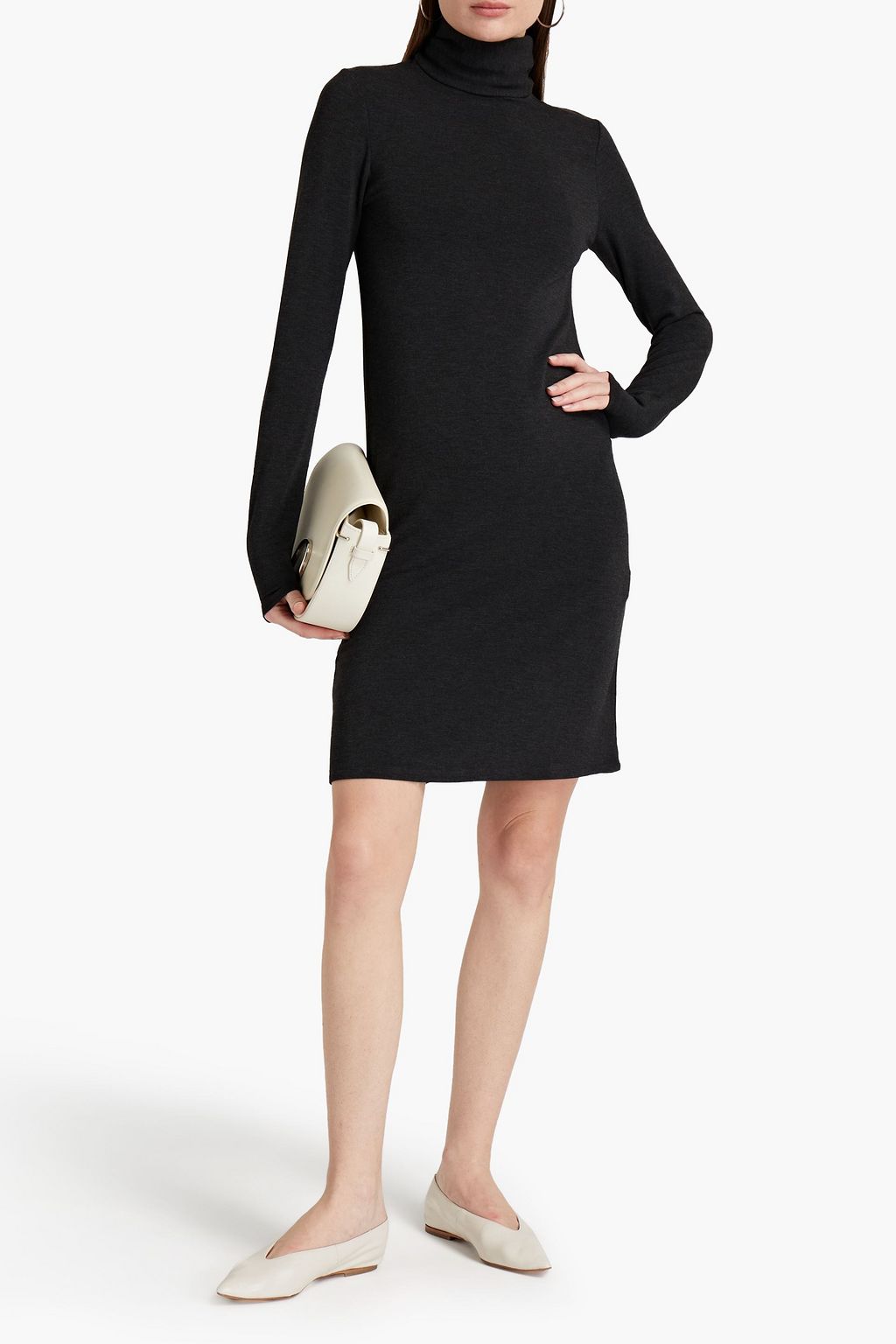 MAJESTIC FILATURES French terry turtleneck mini dress