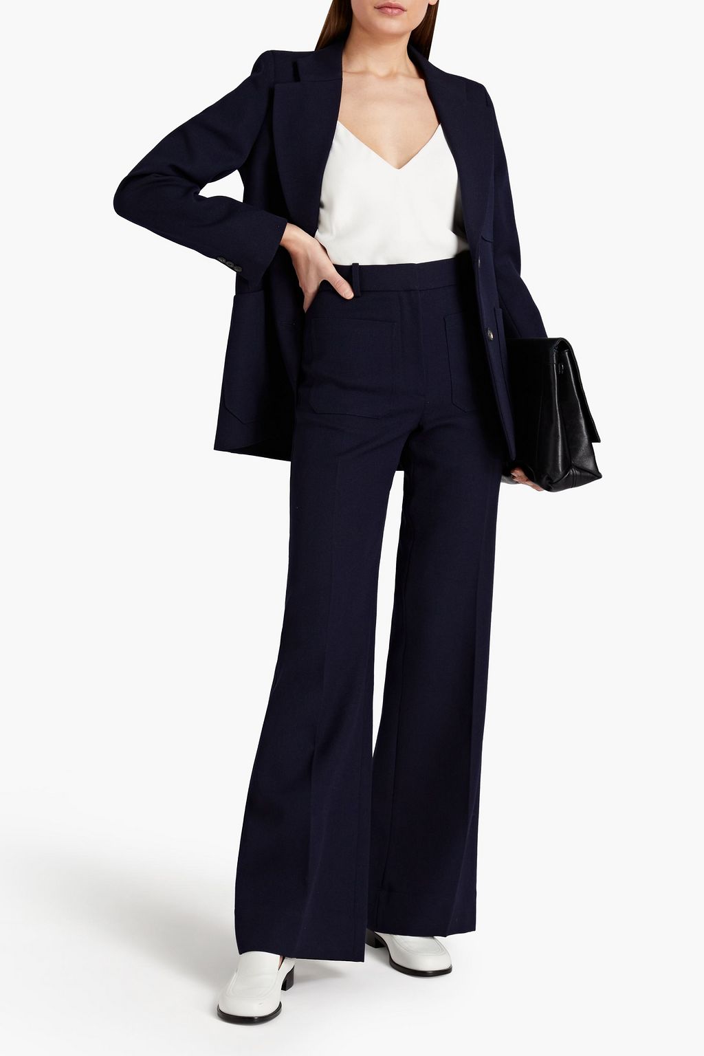 VICTORIA BECKHAM Wool-twill flared pants