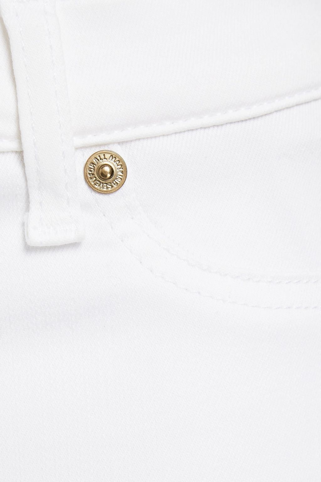7 FOR ALL MANKIND Cropped crystal-embellished low-rise skinny jeans