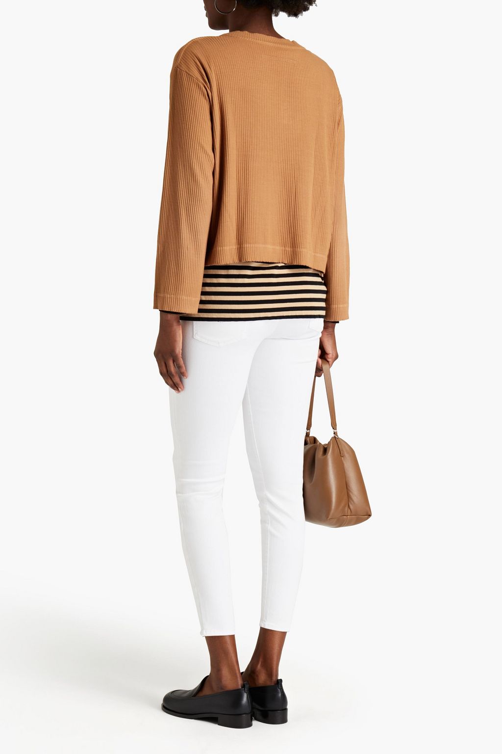 7 FOR ALL MANKIND Cropped crystal-embellished low-rise skinny jeans