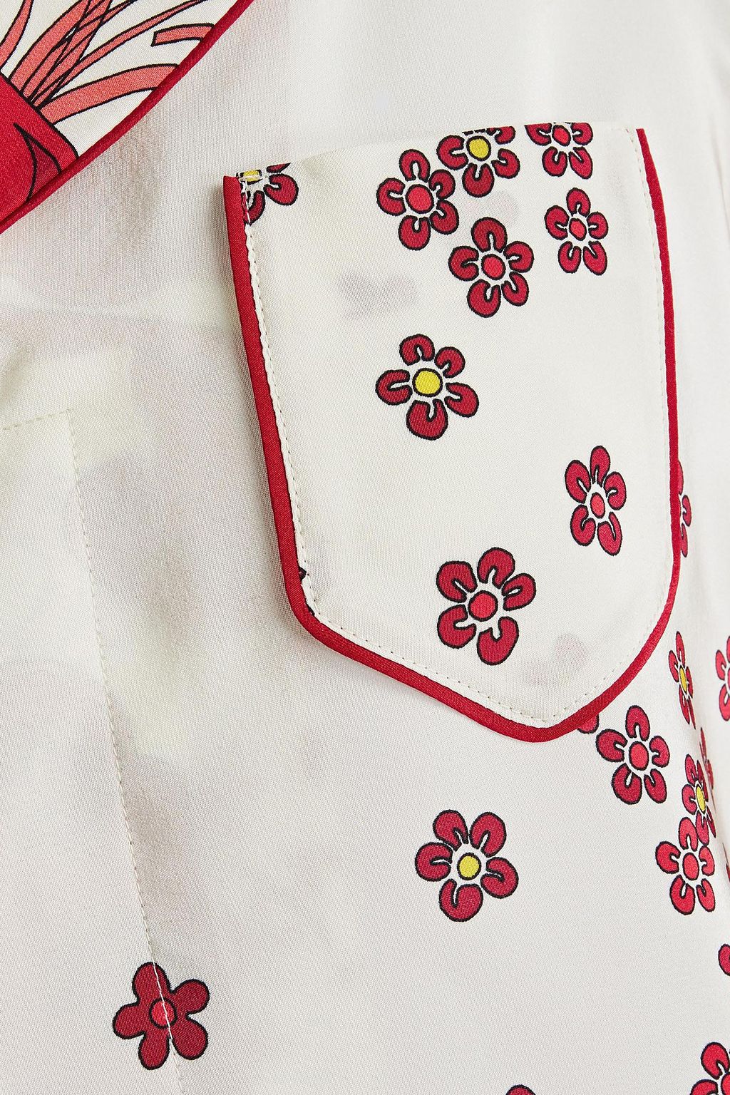 REDVALENTINO Floral-print silk-crepe de chine shirt