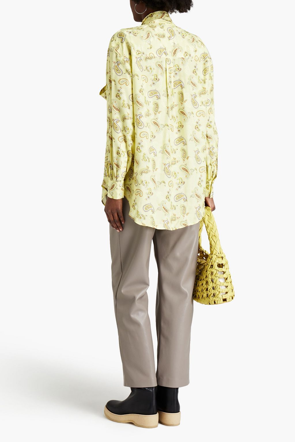 ACNE STUDIOS Pussy-bow paisley-print satin-jacquard shirt
