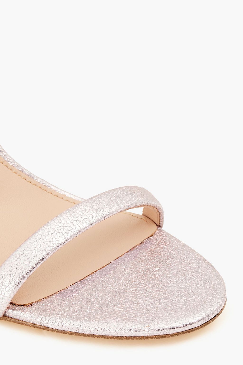 RACHEL ZOE Embellished metallic cracked leather sandals