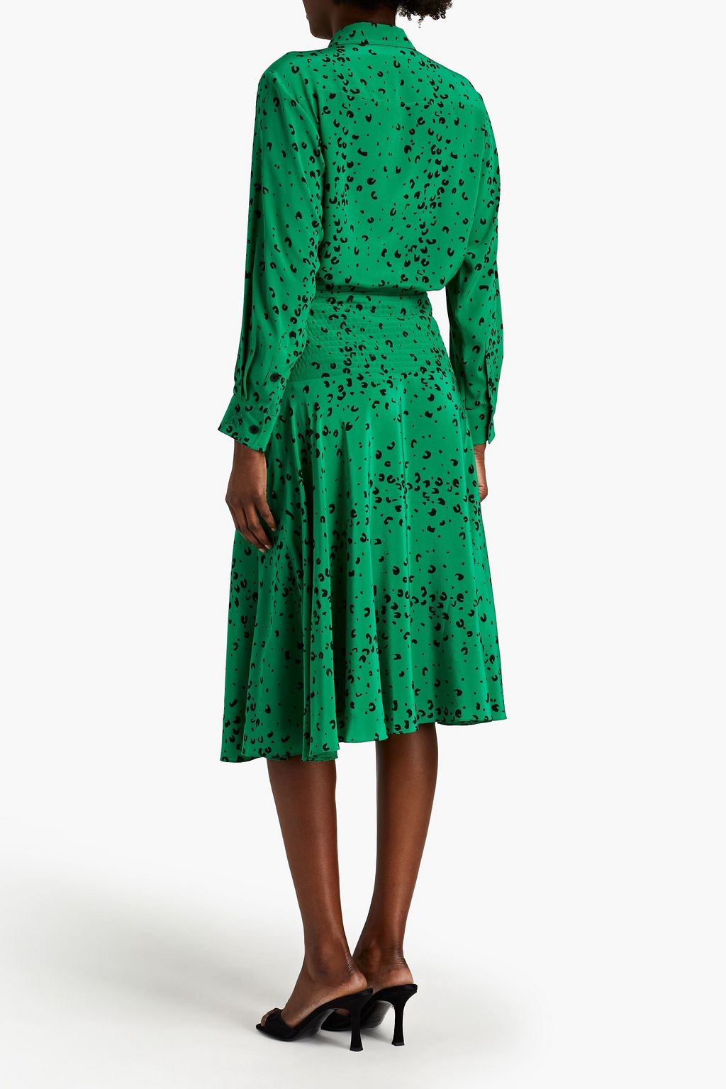 KENZO Leopard-print silk crepe de chine midi skirt