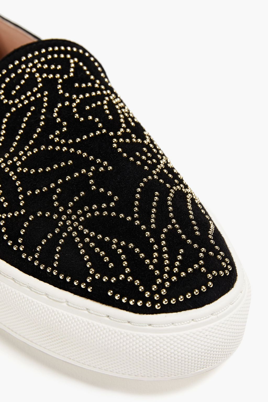 RACHEL ZOE Burke bead-embellished suede sneakers
