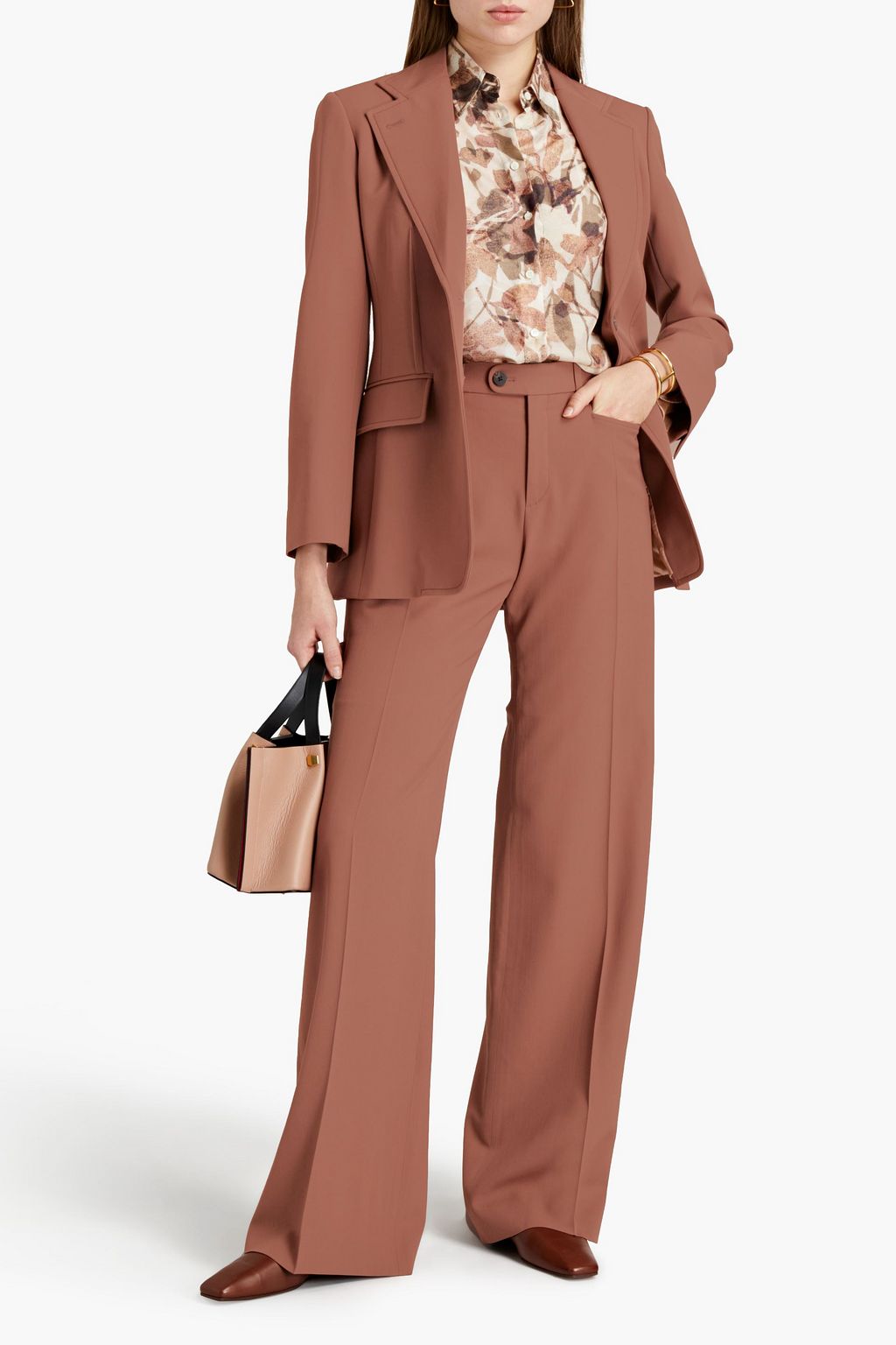 CHLOÉ Wool-crepe wide-leg pants