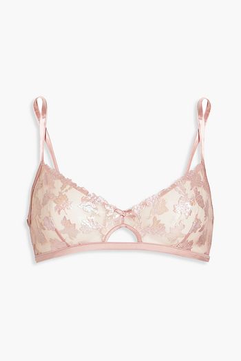 Pink Sheer Bra by Fleur du Mal on Sale