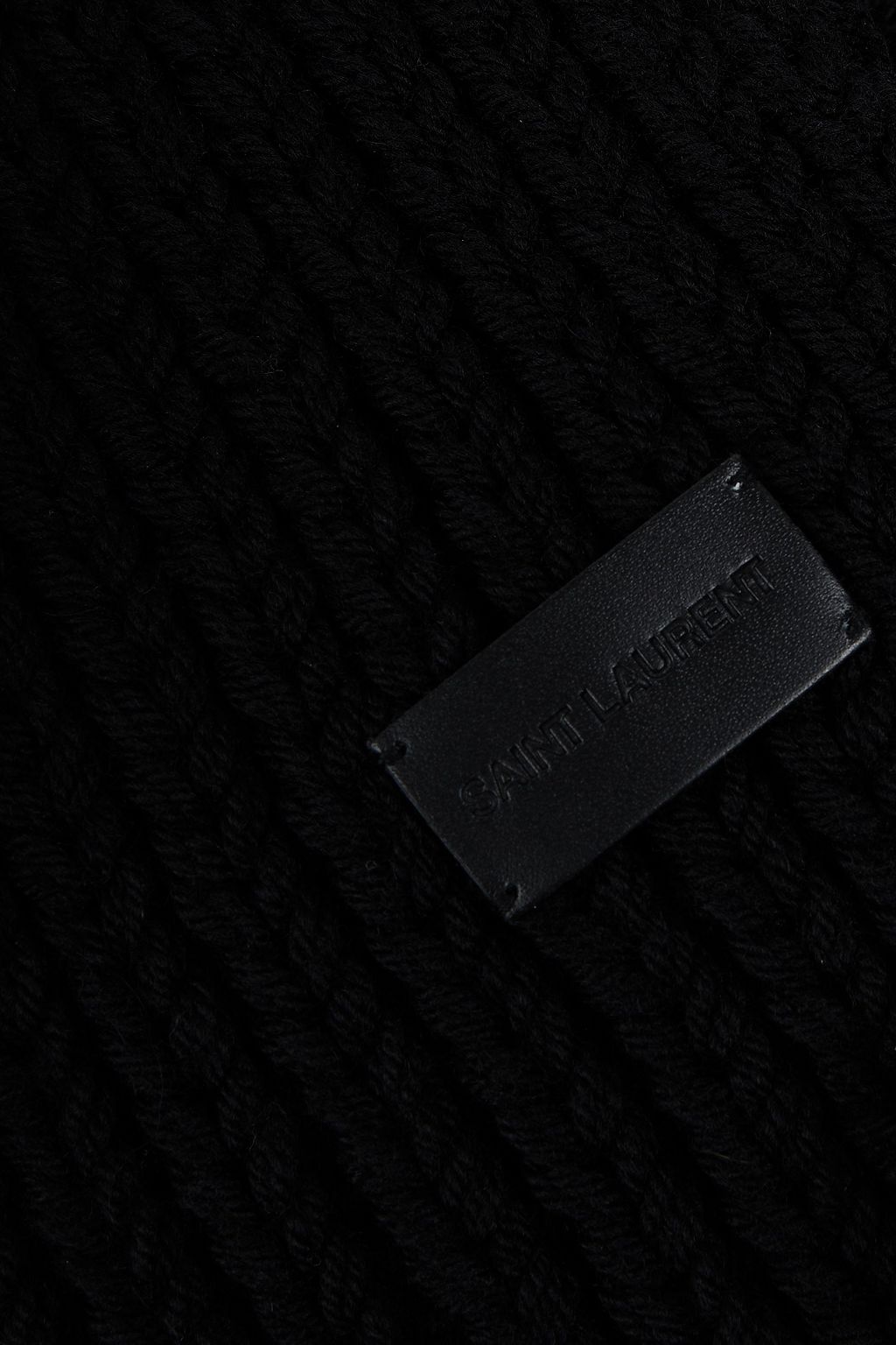 SAINT LAURENT Ribbed wool scarf