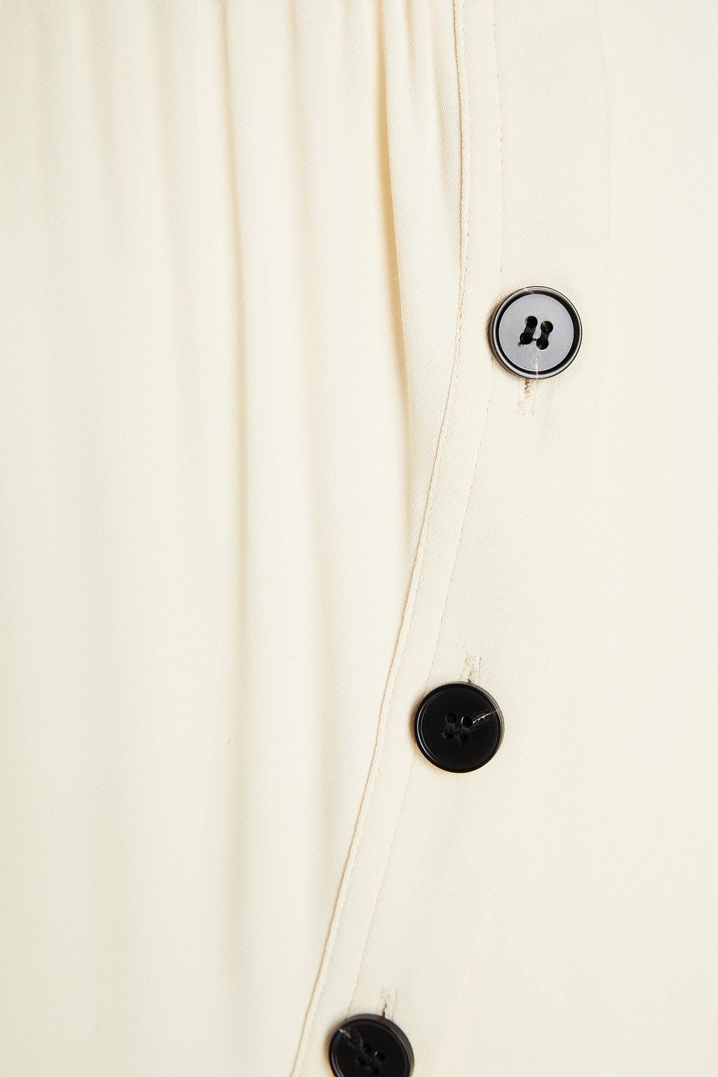 SELF-PORTRAIT Button-embellished stretch-twill midi skirt
