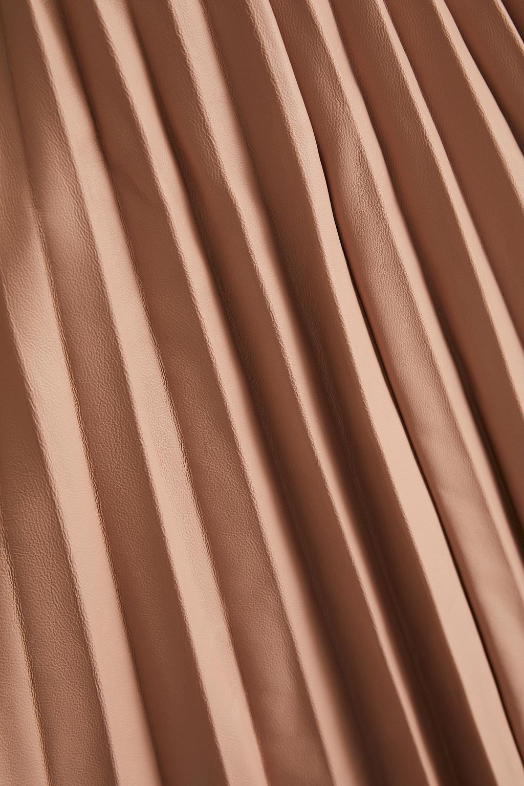 REDVALENTINO Pleated leather midi skirt