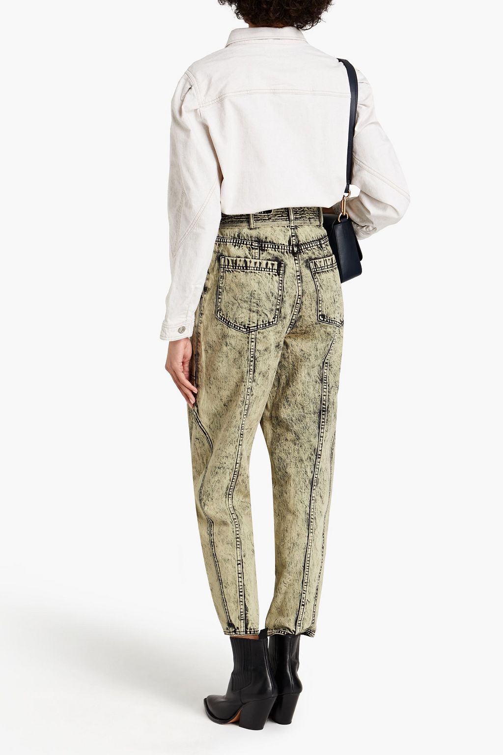 ULLA JOHNSON Brier cropped belted high-rise tapered jeans