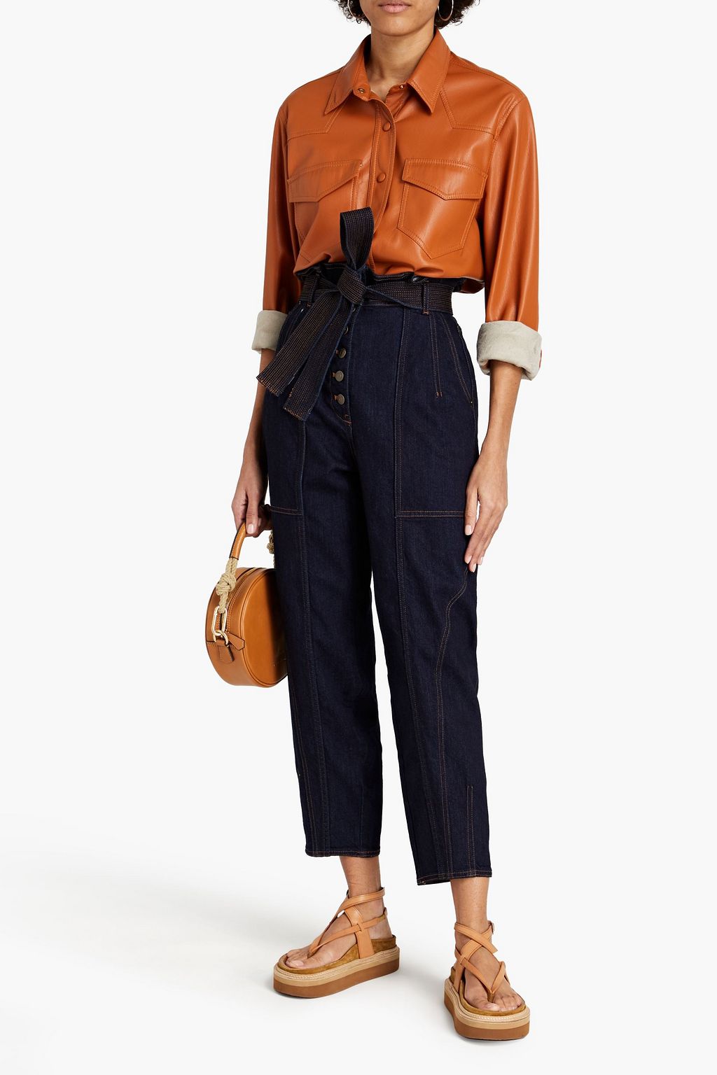 ULLA JOHNSON Brier cropped high-rise tapered jeans