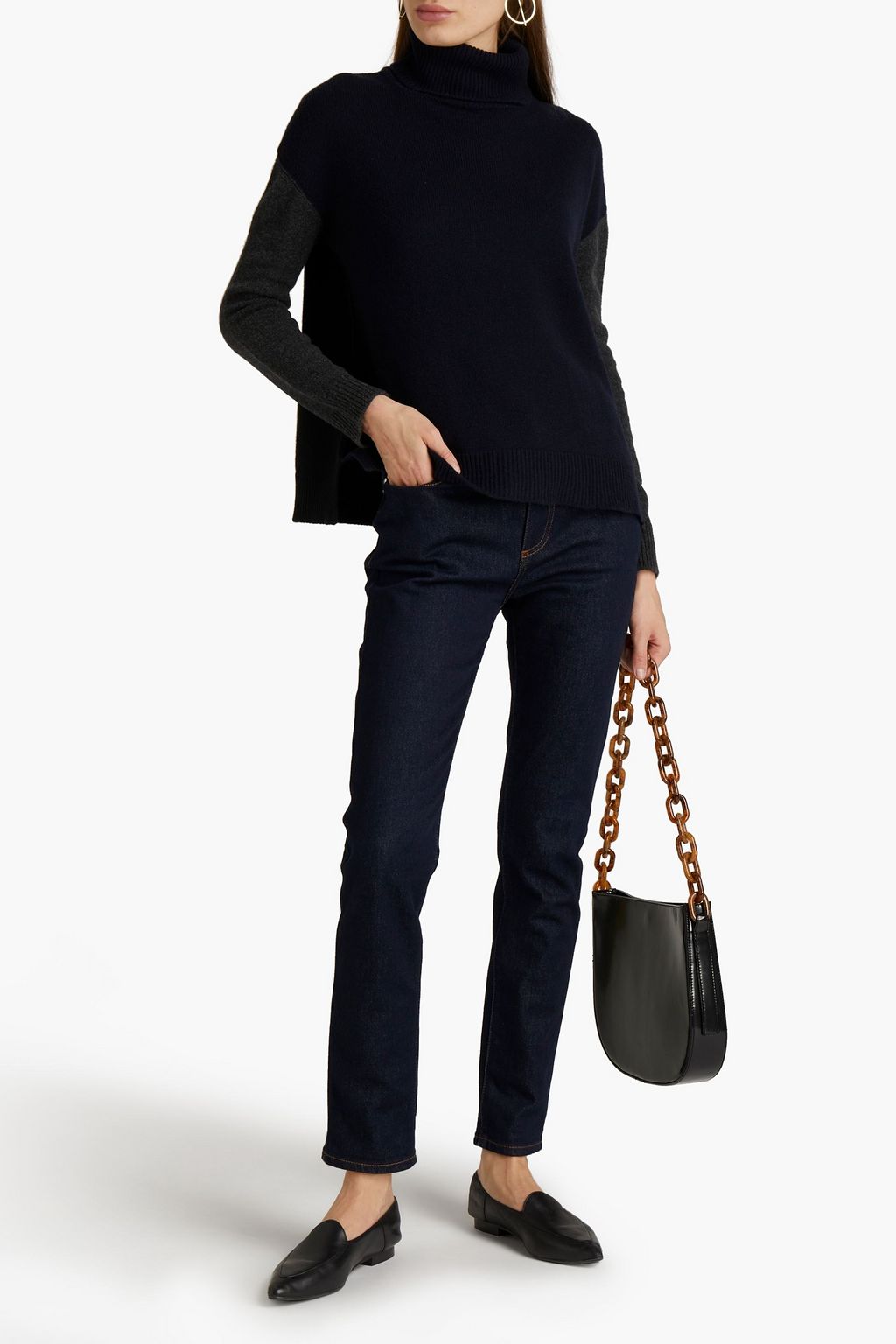 MAJESTIC FILATURES Merino wool and cashmere-blend turtleneck sweater
