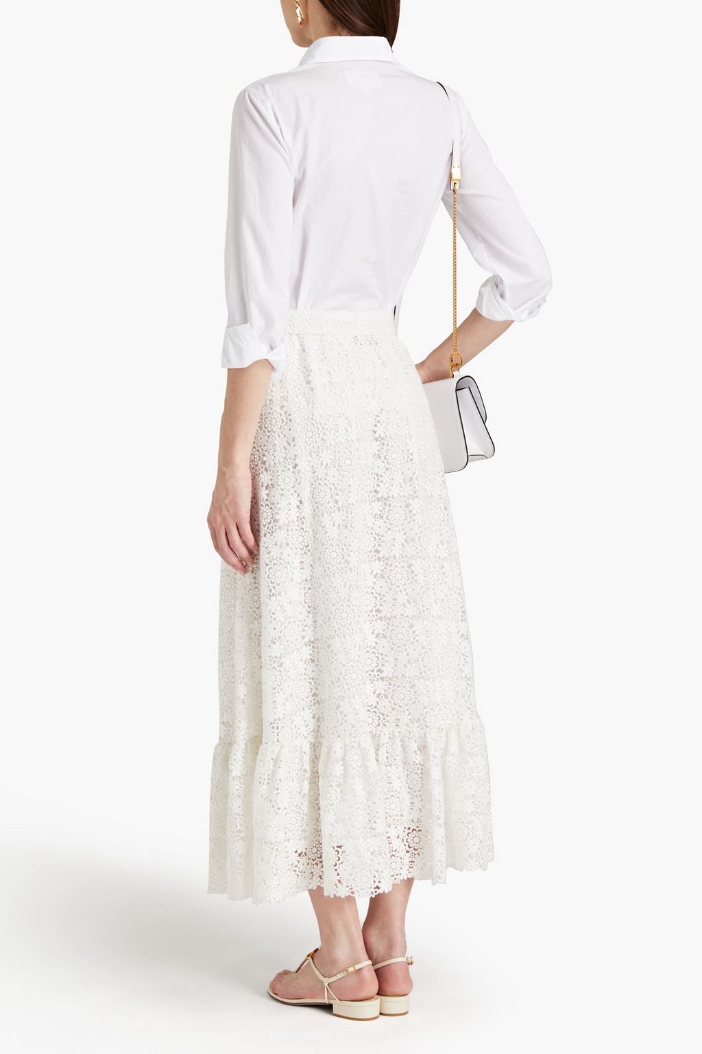 REDVALENTINO Guipure lace midi skirt
