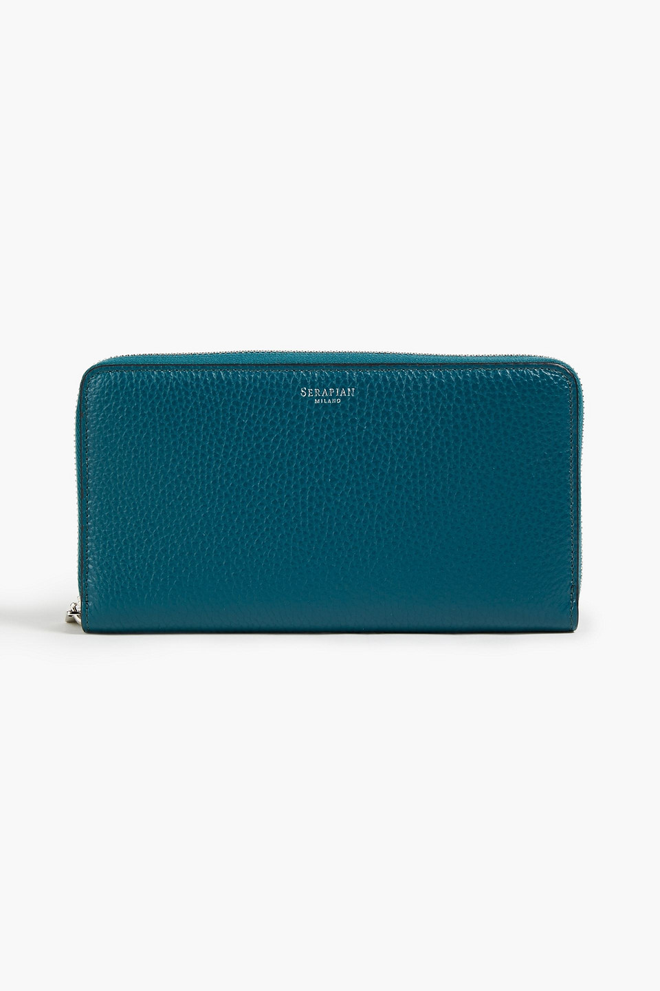 Serapian Woman Pebbled-leather Continental Wallet Emerald Size --