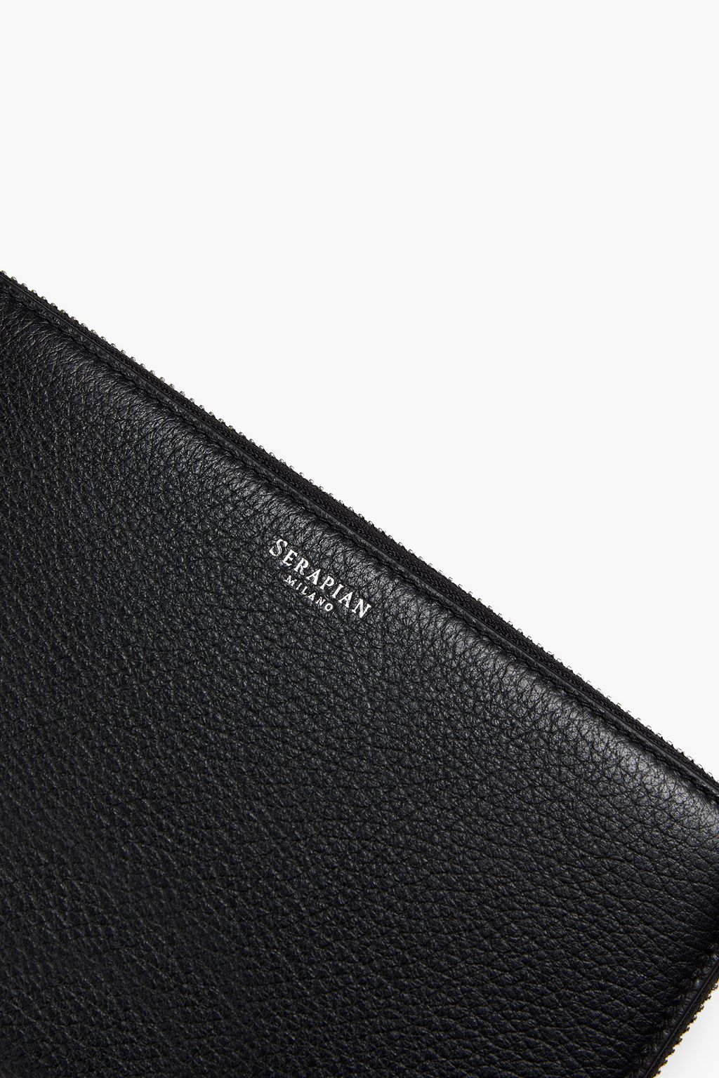 SERAPIAN Pebbled-leather continental wallet