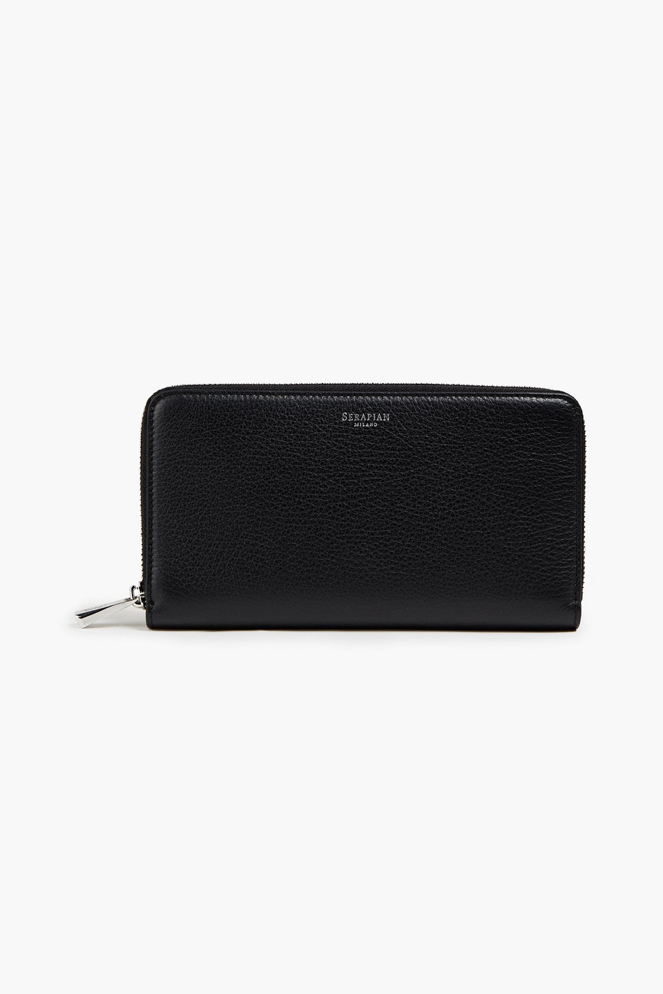 Serapian Woman Pebbled-leather Continental Wallet Black Size --