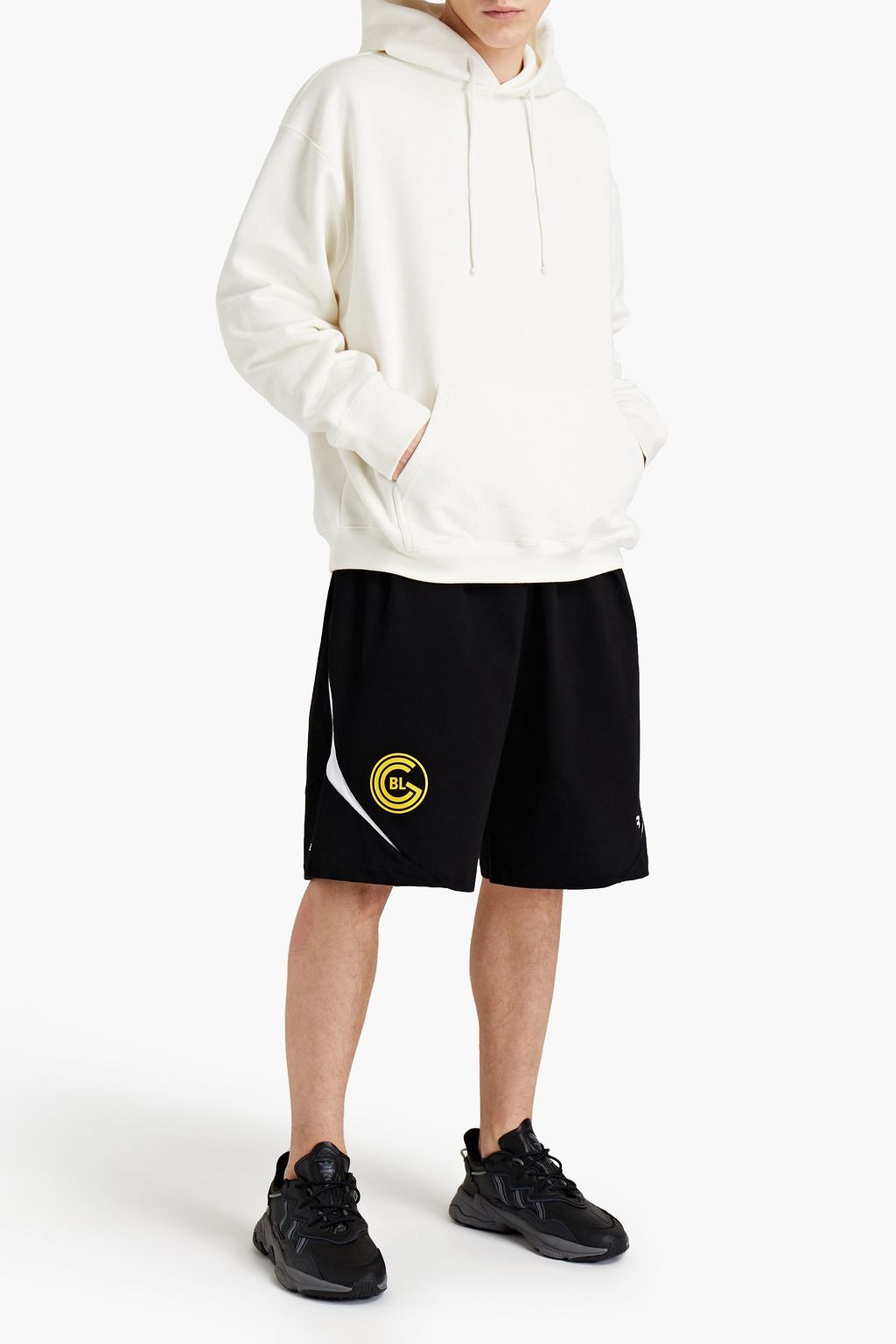 BALENCIAGA Logo-appliquéd cotton-jersey shorts