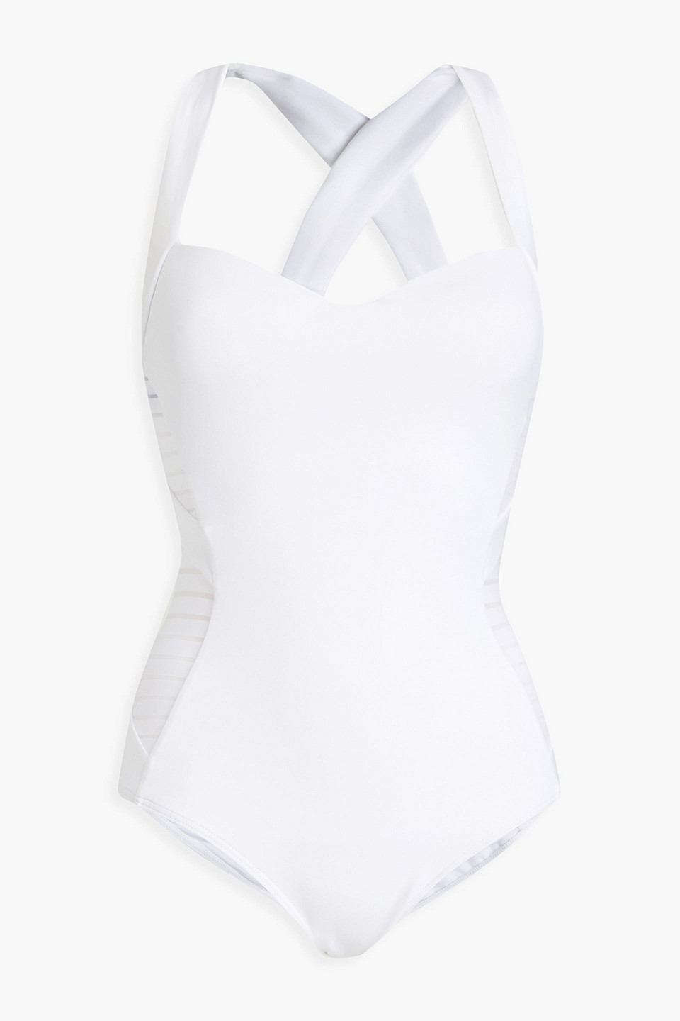 Jets Australia By Jessika Allen Woman Mesh-trimmed Swimsuit White Size 12