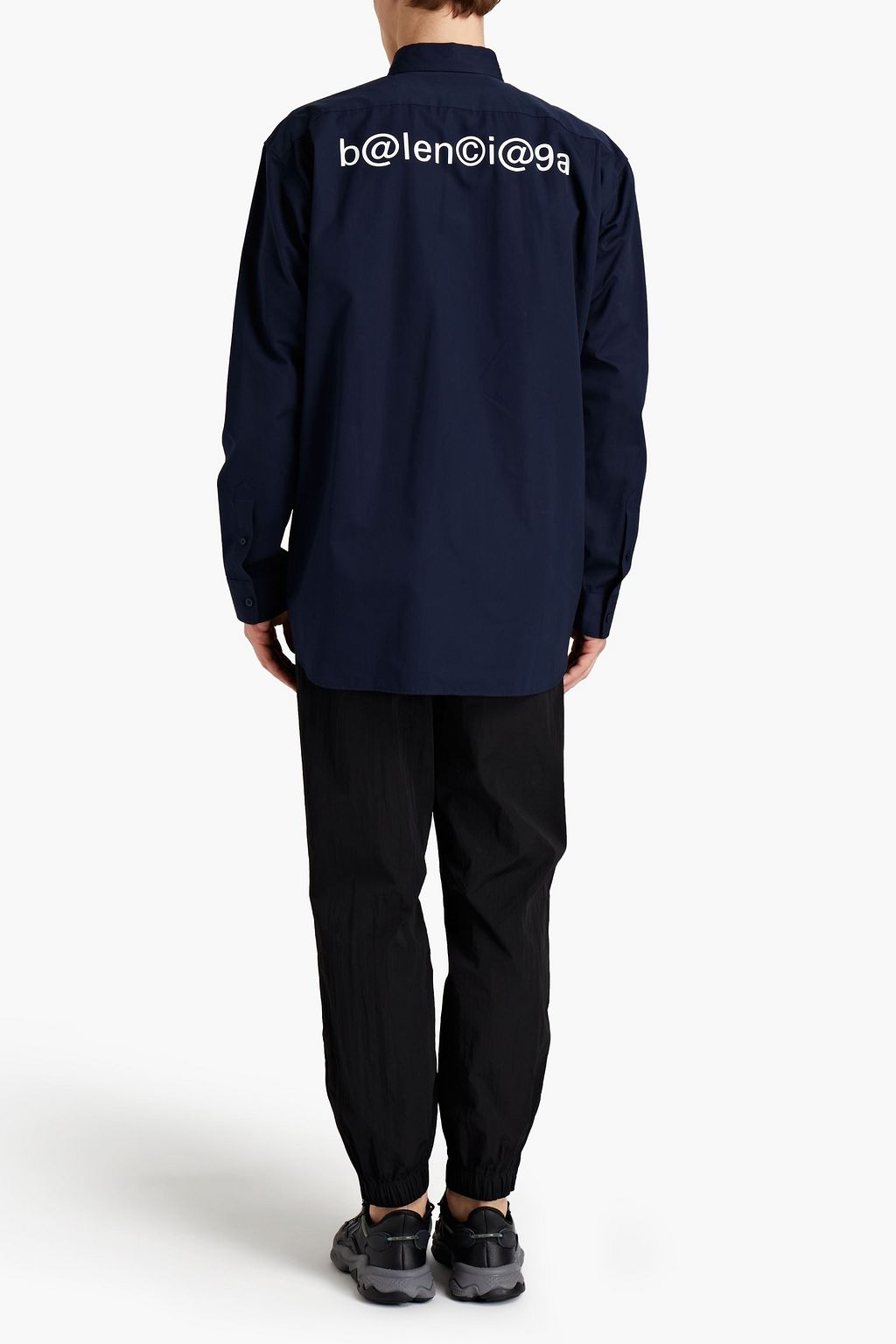 BALENCIAGA Logo-embroidered cotton-poplin shirt