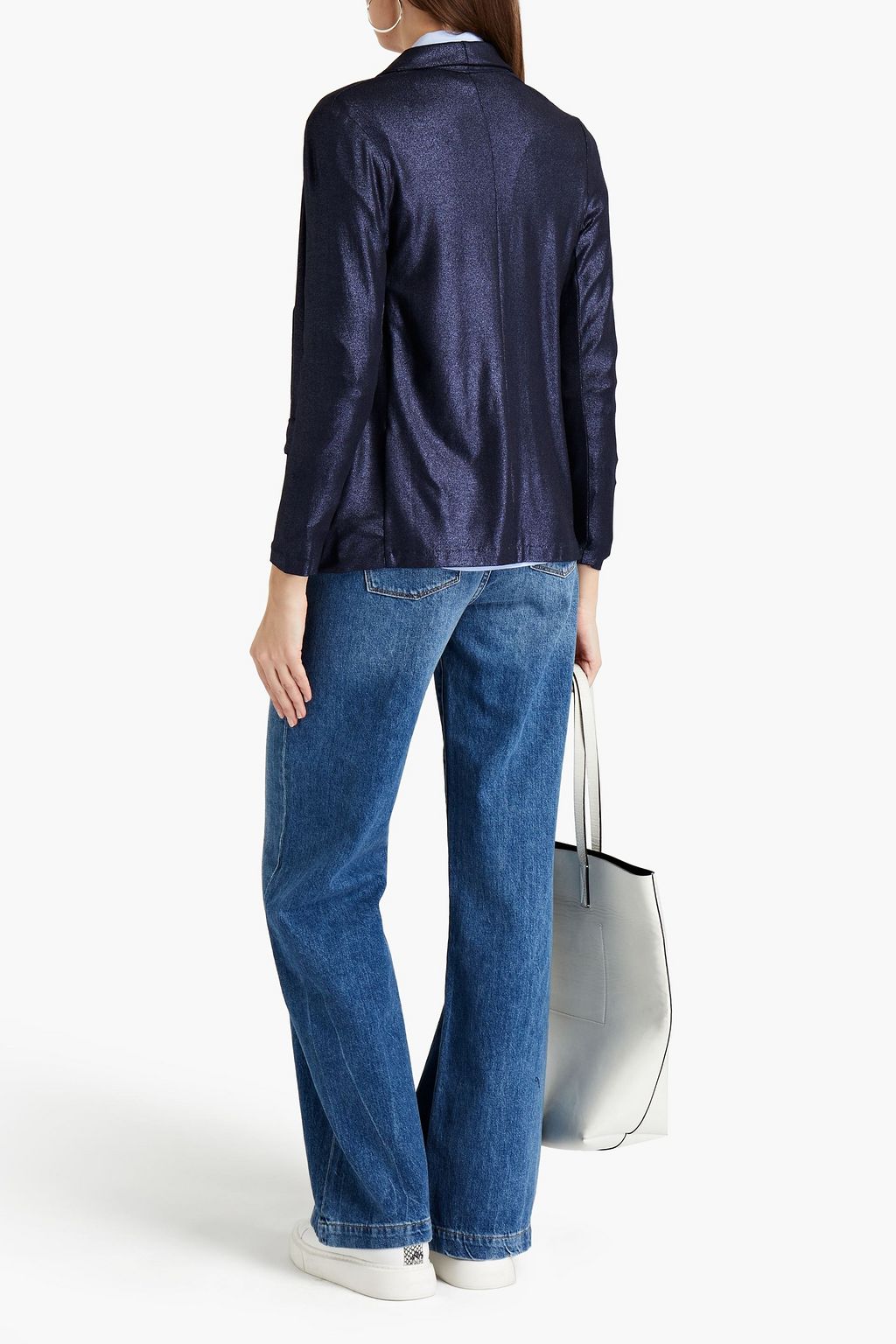 MAJESTIC FILATURES Metallic jersey blazer