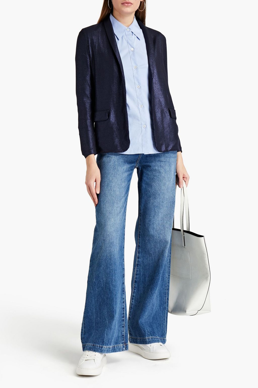 MAJESTIC FILATURES Metallic jersey blazer
