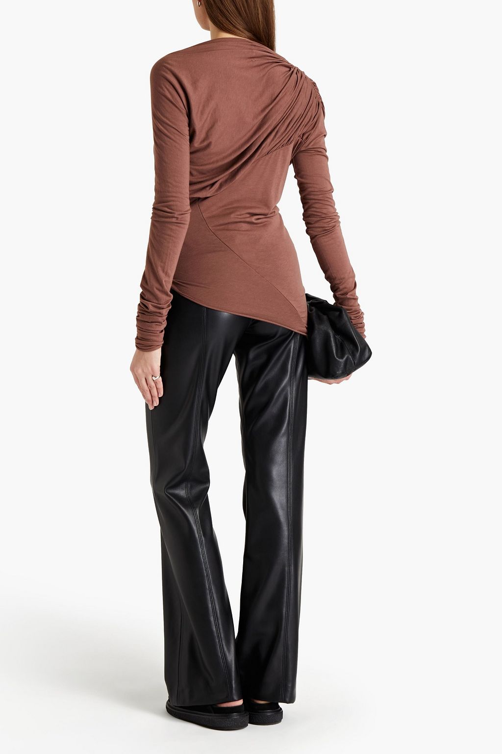 RICK OWENS LILIES Asymmetric draped jersey top