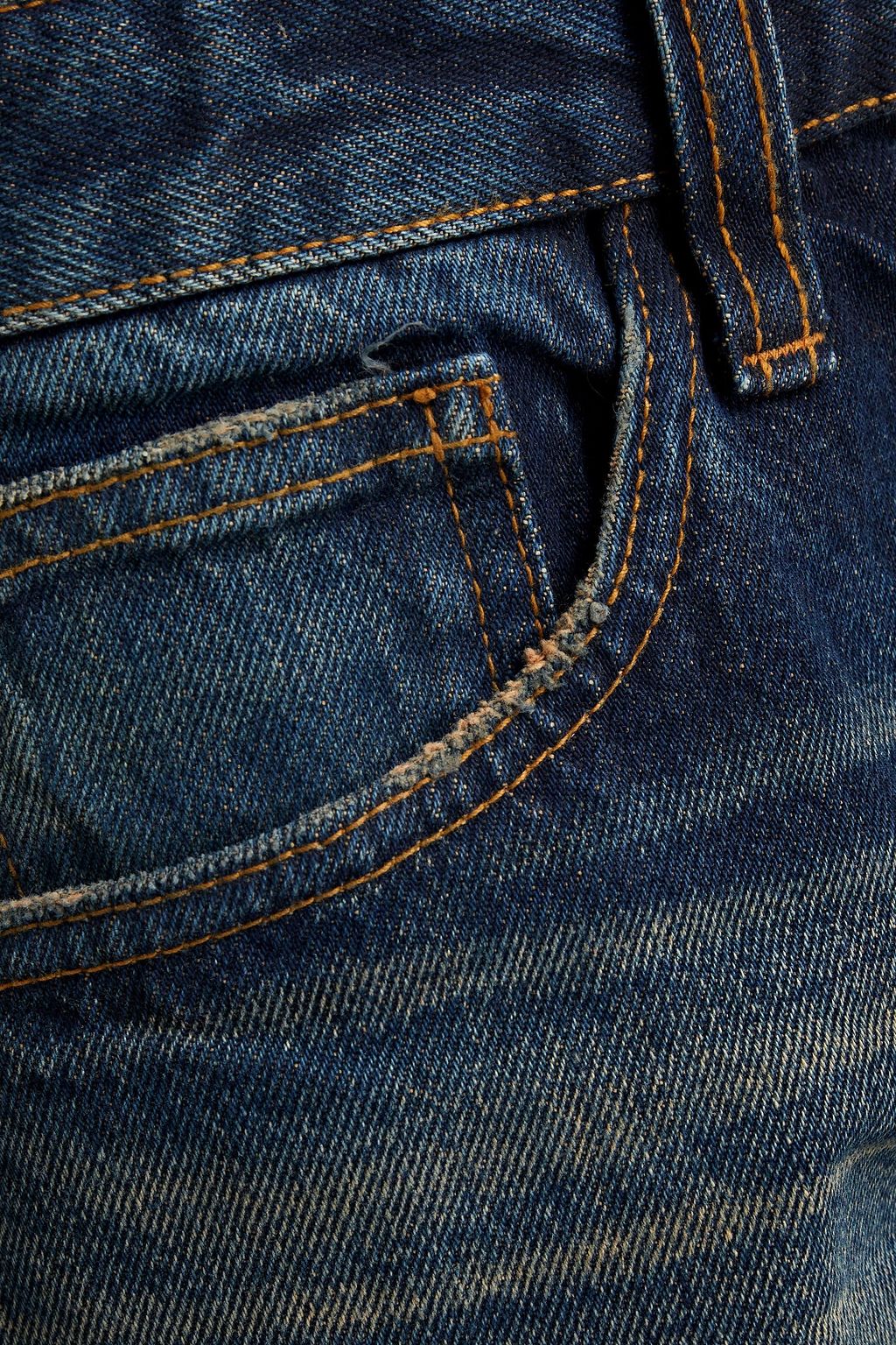 BALENCIAGA Tapered twill-paneled faded denim jeans
