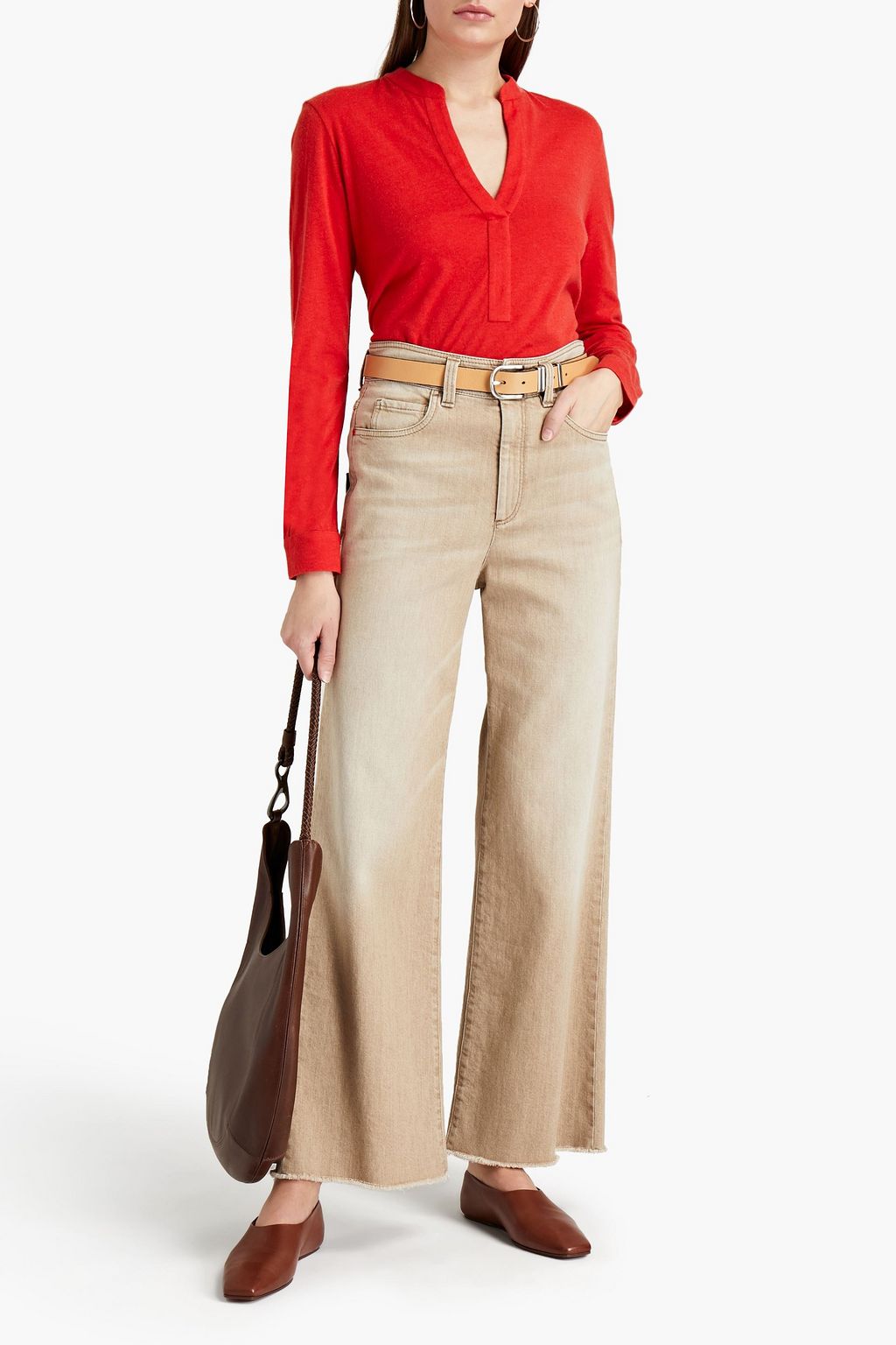 MAJESTIC FILATURES Cotton and cashmere-blend jersey top