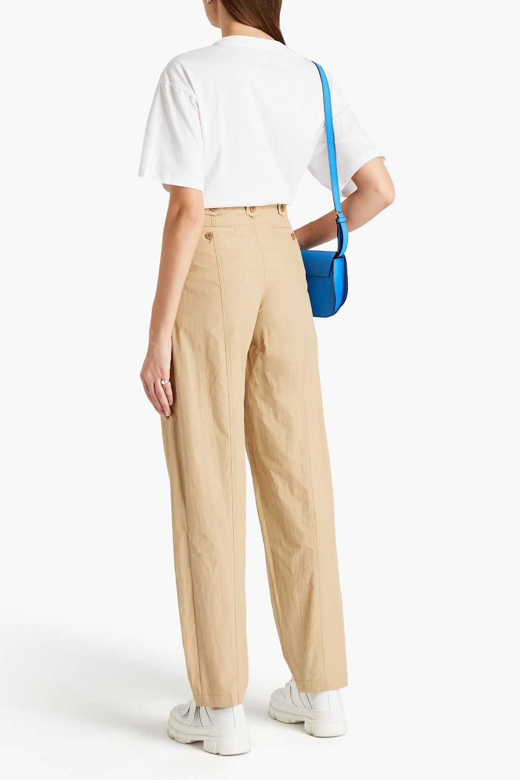 KENZO Belted cotton-poplin tapered pants | Sale up to 70% off | THE OUTNET
