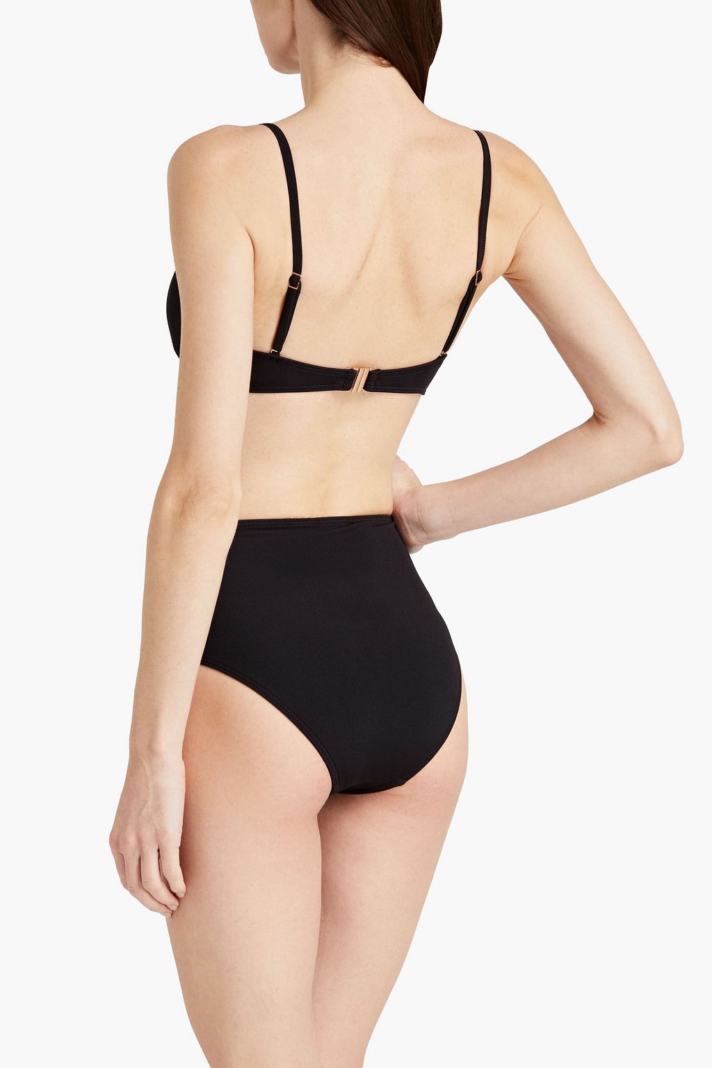 JETS AUSTRALIA BY JESSIKA ALLEN Buckle-embellished ribbed high-rise bikini briefs