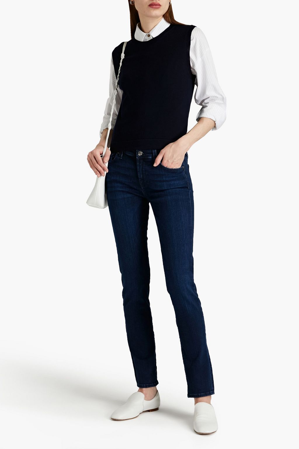 7 FOR ALL MANKIND Mid-rise slim-leg jeans