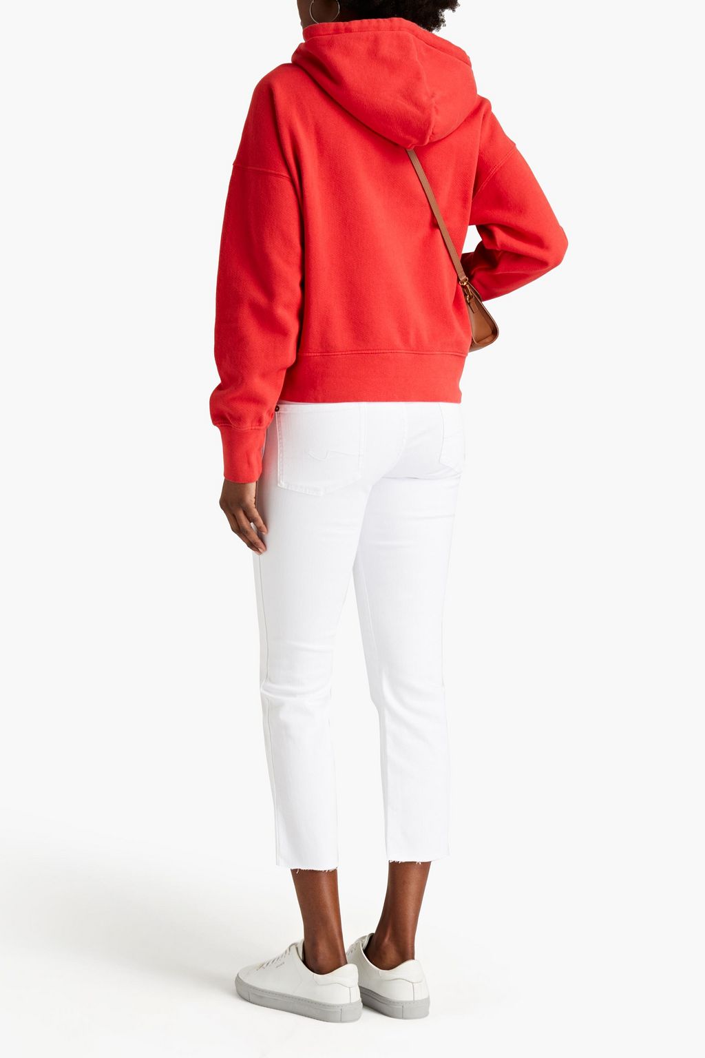 7 FOR ALL MANKIND Cropped frayed mid-rise bootcut jeans