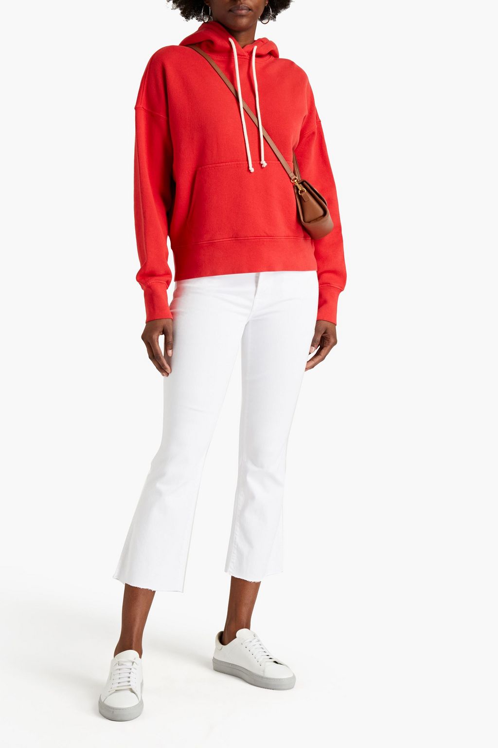 7 FOR ALL MANKIND Cropped frayed mid-rise bootcut jeans