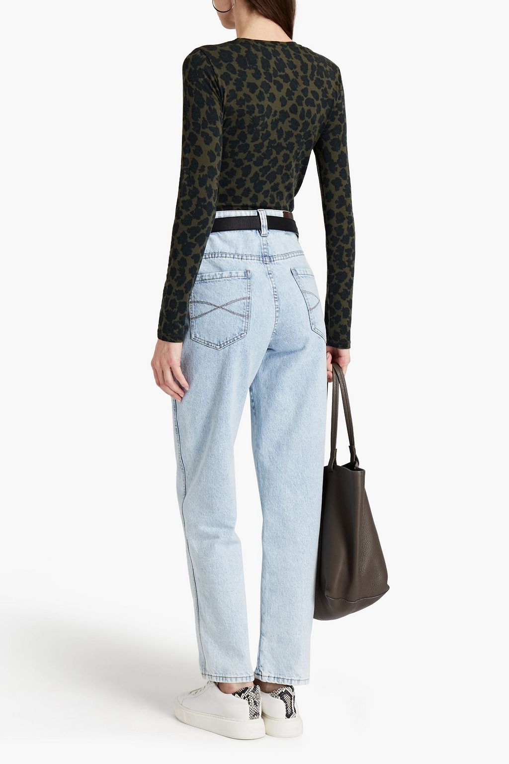 MAJESTIC FILATURES Printed cotton-blend jersey top