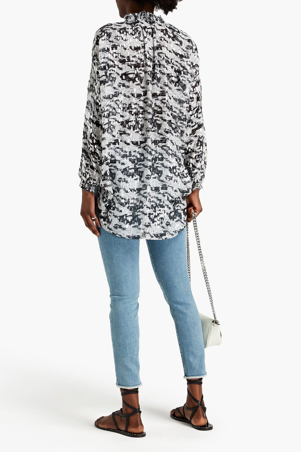  Iro - Sella Bluse Aus Jacquard Mit Metallic-fil-coupé - Weiß - Fr 32 