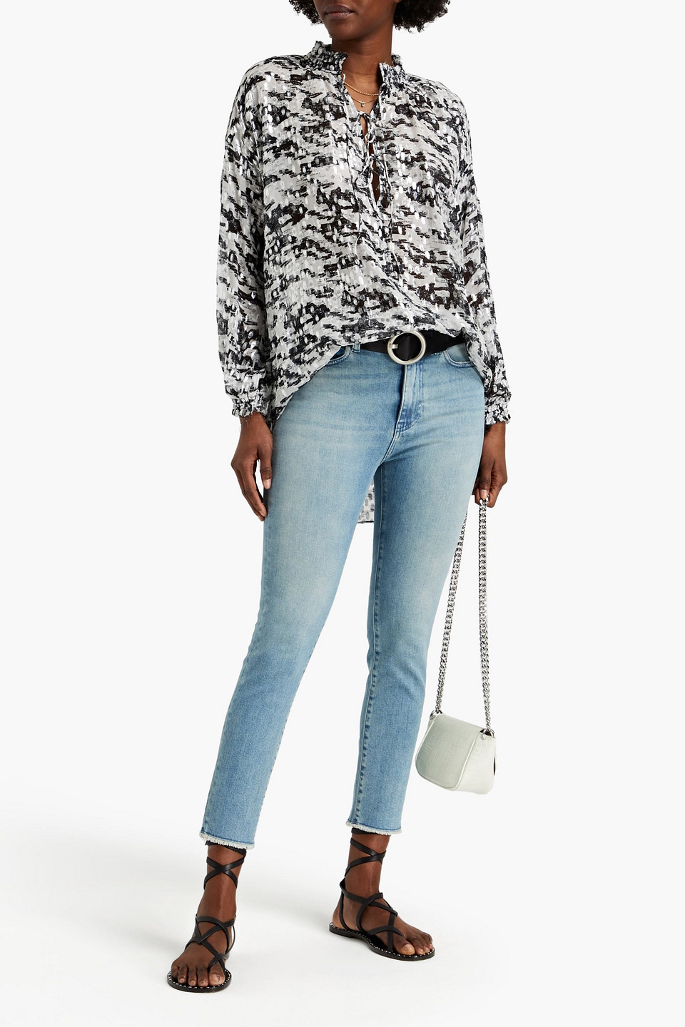  Iro - Sella Bluse Aus Jacquard Mit Metallic-fil-coupé - Weiß - Fr 32 