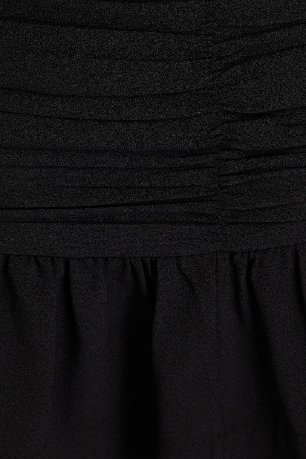 GANNI Ruched stretch-crepe mini skirt