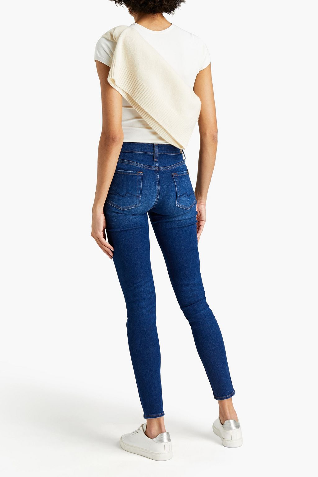 7 FOR ALL MANKIND Faded mid-rise skinny jeans