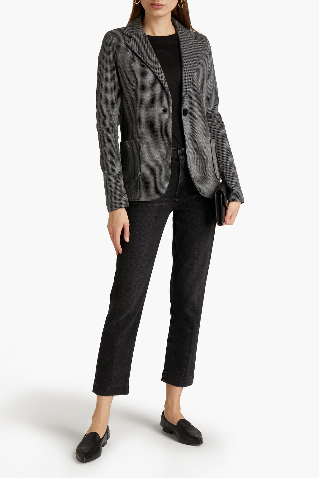 MAJESTIC FILATURES Houndstooth cotton-jacquard blazer