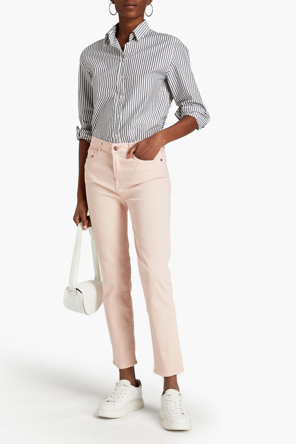 7 FOR ALL MANKIND Roxanne cropped mid-rise slim-leg jeans