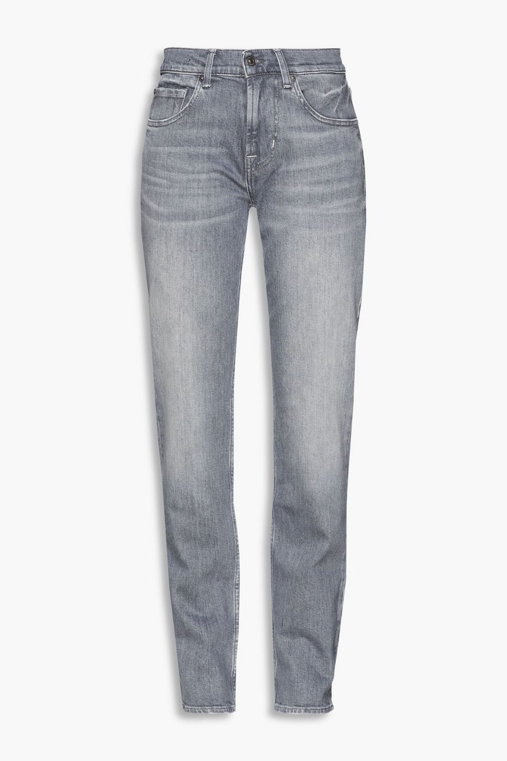 Anthracite Low-rise straight-leg jeans 