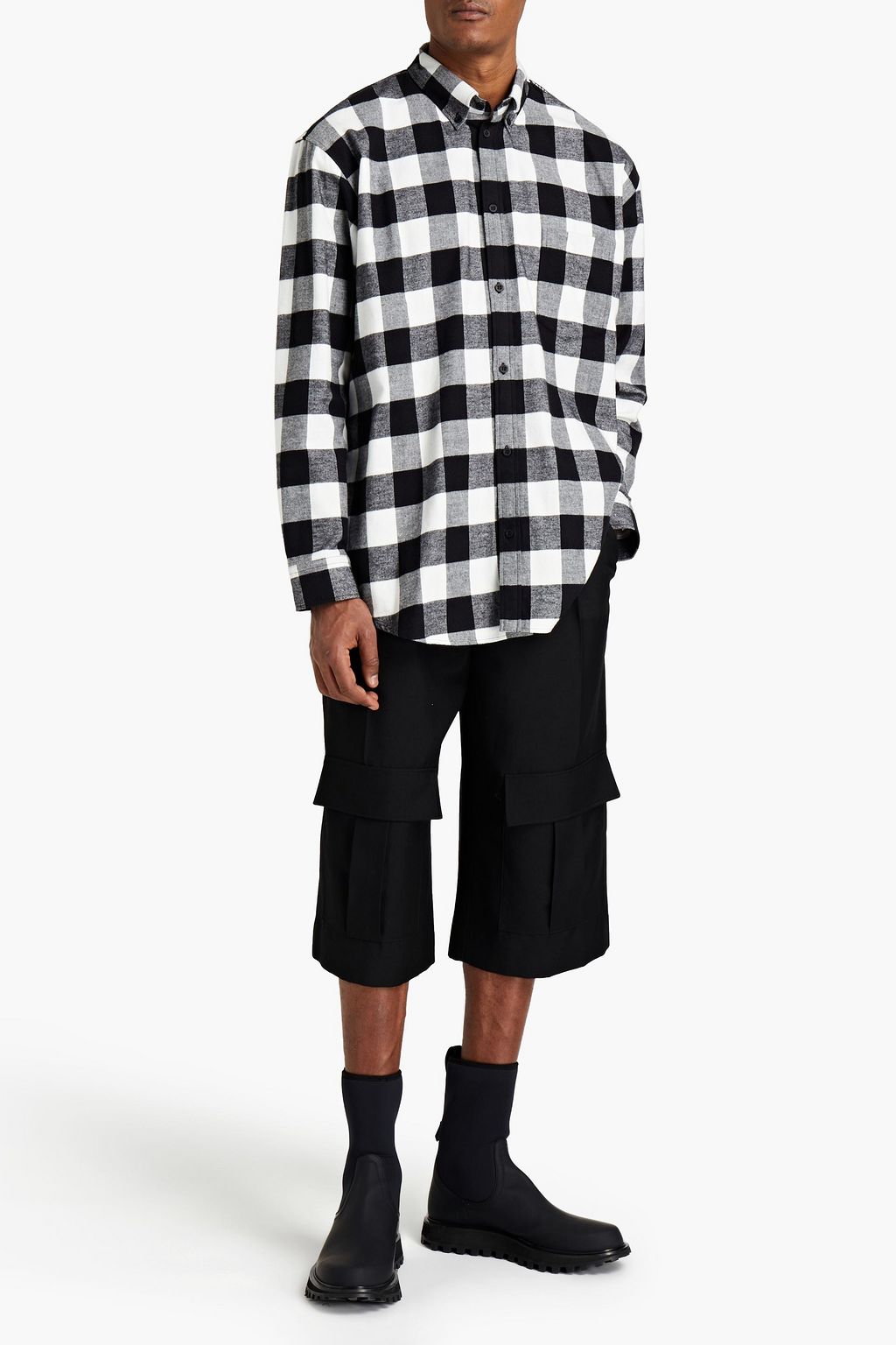 BALENCIAGA Gingham cotton-flannel shirt