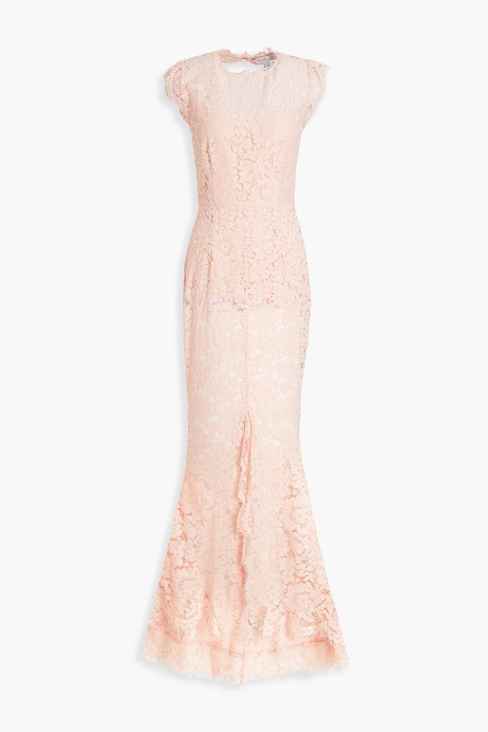 Rachel Zoe Woman Open-back Corded Lace Gown Pastel Pink