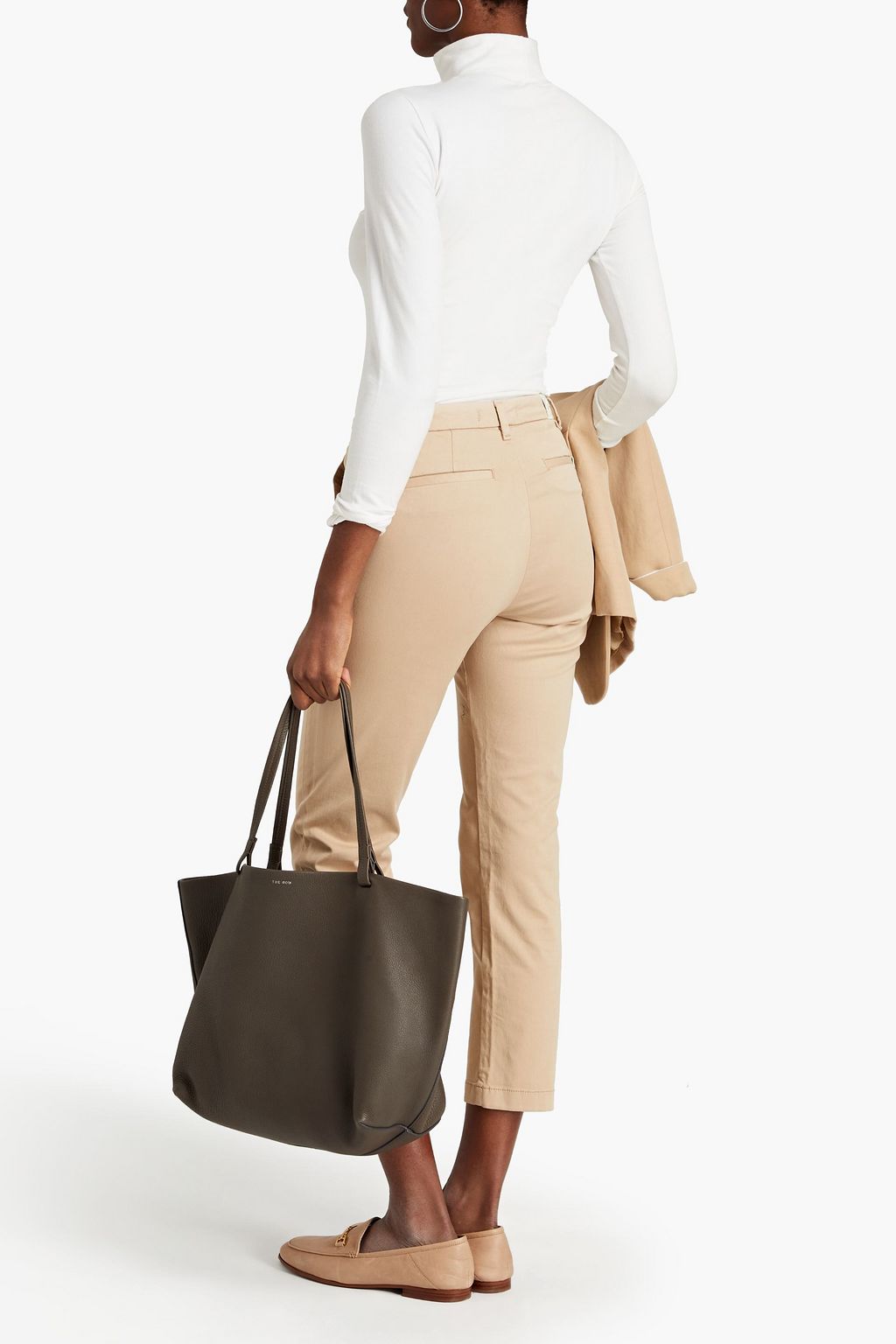 7 FOR ALL MANKIND Cropped cotton-blend twill tapered pants
