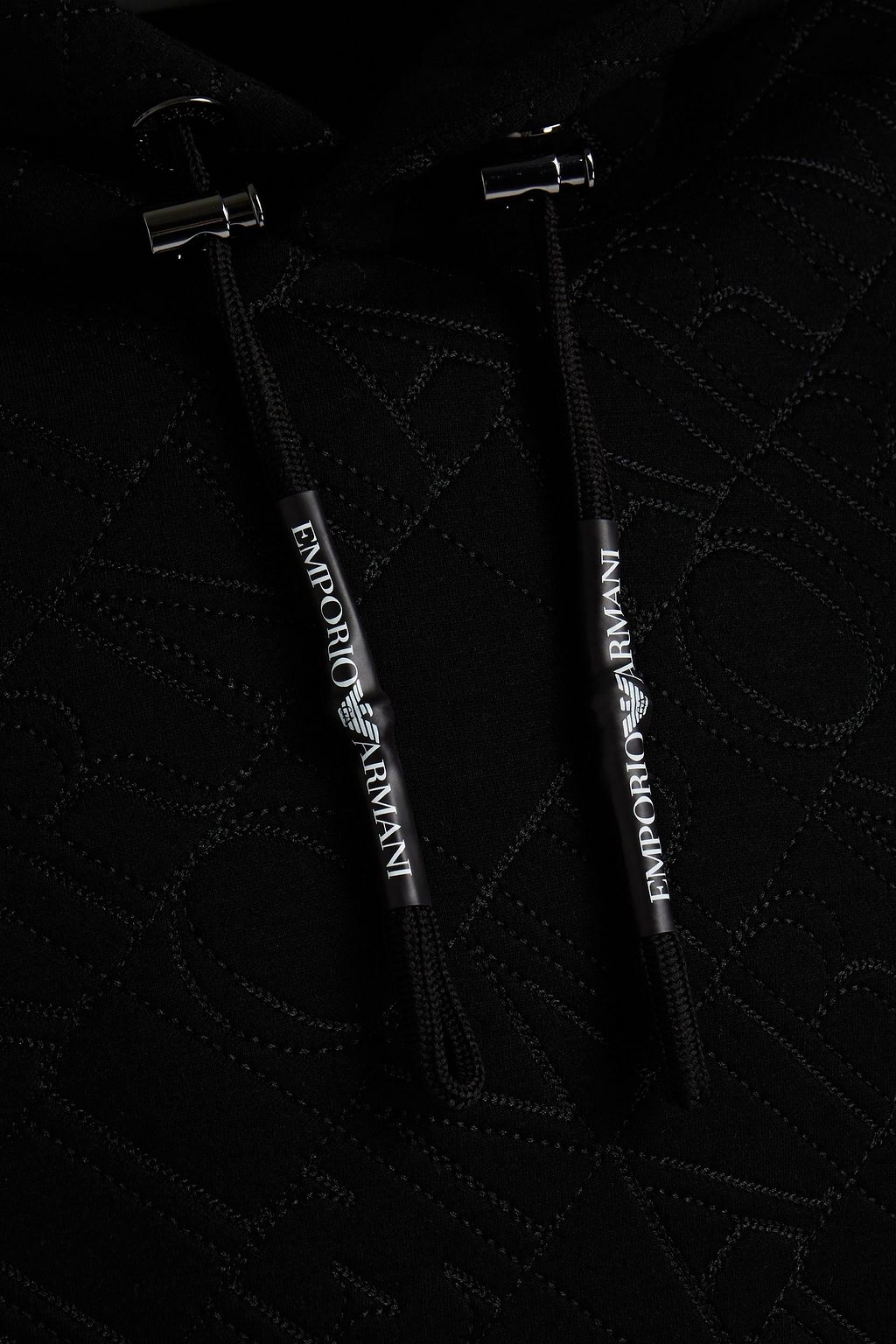 EMPORIO ARMANI Logo-embroidered neoprene hoodie
