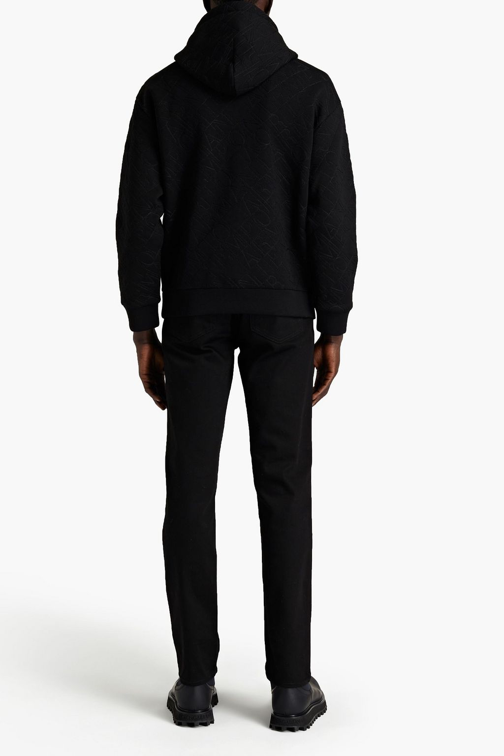EMPORIO ARMANI Logo-embroidered neoprene hoodie