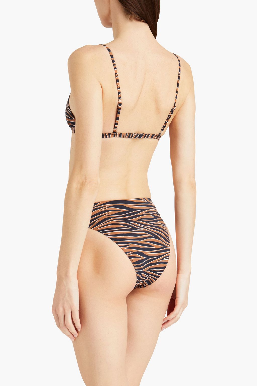 ANEMOS Hoch sitzendes Bikini-Höschen mit Zebraprint