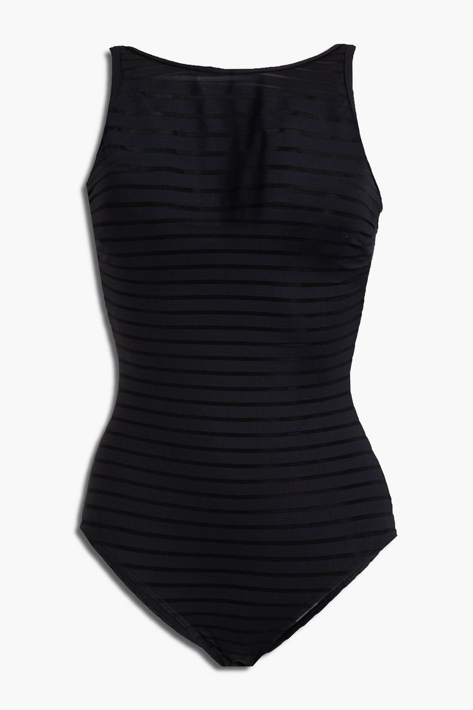 Jets Australia By Jessika Allen Woman Mesh-trimmed Swimsuit Black Size 10